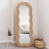 Flamingueo Miroir Mural - Miroir sur Pied, Miroir Asymétrique, Grand Miroir, Miroir Chambre, Miroir Vague, Miroir Mural Asymétrique, Miroir Irregulier