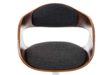 CLP Lot De 2 Tabourets De Bar Kingston en Tissu I Chaise Haute De Bar Réglable en Hauteur I Piètement Métallique I Rembourrage Epais, Couleur:Noyer/Gris foncé