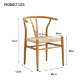 BenyLed Lot de 2 Chaises de Salle à Manger,Chaises en rotin,Chaises avec accoudoirs pour Chambre à Coucher,Salon,Salle de Lecture,Salle à Manger et Cuisine (Couleur Originale du Bois)