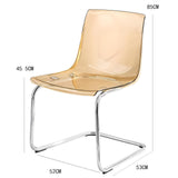 Chaise de salle à manger transparente, chaise de cuisine moderne avec siège transparent, chaises d'appoint d'appoint en acrylique avec cadre en acier chromé pour salle à manger, salon