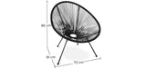 Iconik Interior Acapulco Style Chaise d'extérieur - Chaise de Jardin - Nouvelle édition - Acapulco Noir