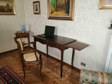 Mar.c.a. Design, Console Meuble, Bureau avec Rangement en Bois, Noyer Foncé - Meuble Secrétaire Bureau Classique - Bureau Informatique avec Tiroirs et Plateau Coulissant 110x56x80H, Meuble Salon