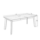 Skraut Home | Table à Manger | Meuble Salle à Manger | 200 | pour 10 Personnes | Pieds en Bois | Style Moderne | Noir