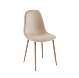 BAÏTA - Lot de 4 chaises Lena Velours Beige Pieds métal Beige