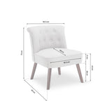Sicaan Lot de 2 fauteuils Crapaud Jacques capitonné Tissu Gris Clair
