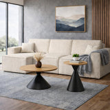 JAZYKA Table Basse Salon Ronde gigogne – Set de 2 – Design Moderne – Table d’appoint ou Bout de canapé – Modèle Aurea (Noir)