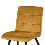 DUHOME Chaise Salle à Manger Lot de 4 Chaise Cuisine avec Dossier Tabouret Coiffeuse Velours Siège Capitonnée pour Salon Chambre Restaurant, Jaune
