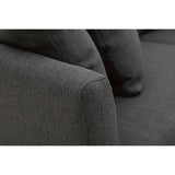 Miliboo Canapé scandinave déhoussable 3 Places en Tissu Gris foncé et Bois Clair Oslo