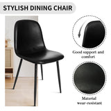 CangLong Faux Leather Dining Back Modern Side Chair for Pub Coffee Home, Set of 4, Black