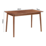 [en.casa] Table de Salle à Manger Rectangulaire pour 4-6 Personnes Moderne Excellente Stabilité Assemblage Simple Cuisine Salon Bois d'Hévéa 120 x 70 x 74 cm Effet Noyer