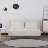 EVERGREENWEB Canapé-lit Convertible en Lit 3 Places 160 cm en Tissu Blanc, Fauteuil-lit Relax Dossier Réglable 5 Positions, Oreillers Amovibles, Pieds en Bois, Canapé Pliant Clic Clac Rembourré VELVET