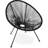Iconik Interior Acapulco Style Chaise d'extérieur - Chaise de Jardin - Nouvelle édition - Acapulco Noir