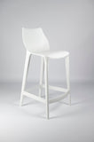Mahi Mahi - Tabouret de Cuisine Design Moderne en polypropylène coloré - H 66-2 pièces - Blanc - MMPPCB2
