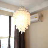 Lustre contemporain en coquille blanche nacrée pour chambre à coucher, salon, salle à manger, café, bar, couloir, décoration moderne E27