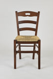 t m c s Tommychairs - Set 4 chaises Savoie pour Cuisine, Bar et Salle à Manger, Robuste Structure en Bois de hêtre peindré en Couleur Noyer et Assise en Paille