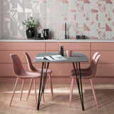 KLAST Chaise de Salle à Manger Nina en Polypropylène Rose Nude, Légère, Fonctionnelle, Durable et Adaptée pour l'Extérieur, Facile à Entretenir
