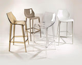 Mahi Mahi - Tabouret de Cuisine Design Moderne en polypropylène coloré - H 66-2 pièces - Blanc - MMPPCB2