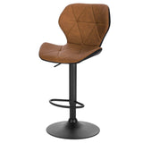 EUGAD Lot de 2 Tabouret de Bar réglable en Hauteur en Similicuir,Tabouret comptoir Style rétro,Brun 0662BY-2