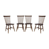 sweeek - Lot de 4 chaises Noyer à barreaux en Bois d'hévéa. Romie. L 50.8 x P 44.2 x H 90cm.