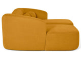 Lisa Design - Charles - canapé Droit 4 Places avec Double méridienne - Assise Profonde - en Velours texturé, Jaune