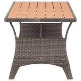 vidaXL Table de Jardin Table de Salle à Manger de Patio Meuble de Repas de Terrasse Table à Dîner d'Extérieur Gris 120x70x66 cm Résine Tressée