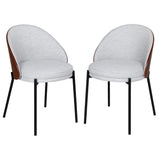 Canelas Dining Chair - Chaise de salle à manger en gris clair avec dossier marron foncé et pieds noirs - vendu par 2