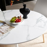 buybyroom Table de Salle à Manger, Ronde, Moderne, Table de Bar, Bureau, Convient pour la Cuisine, la Salle à Manger, Le Salon et Le Bureau, pour 2 à 4 Personnes, diamètre 100 cm, Couleur marbre
