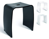 Libaro Tabouret de Douche Mérano en Acrylique Noir – Siège de Bain antidérapant au Design Moderne – Capacité maximale 180 kg – Chaise de Douche, Banc de Salle de Bain, siège de Bain