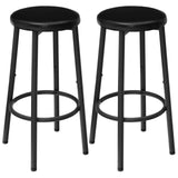 HOOBRO Lot de 2 Tabourets de Bar, Tabouret de Petit-déjeuner rembourrés en PU, Chaises Hautes avec Repose-Pieds, Facile à Assembler et à Nettoyer, pour Cuisine, Restaurant, Café, Noir EBB30BY01