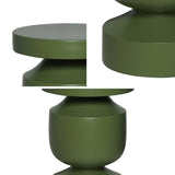sweeek - Table d'appoint. Bout de canapé. Table de Chevet en métal Coloris Kaki. Alma. Ø30.5 x H 43.5cm