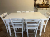 Mar.c.a. Design, Table Extensible, Table Salle à Manger en Bois, Table à Manger Blanche Mate en Bois - Table a Manger Rectangulaire 160x85x75H + 2 Extensions 40cm Style Classique, Made in Italy