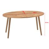 [en.casa] Table Basse Ovale Table de Nuit de Chevet Stylée Panneau de Particules Bois 41 x 90 x 50 cm Naturel