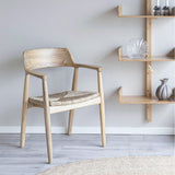 AltoBuy Vancouver - Lot de 2 Chaises en Bois de Sungai et Assise en Paille Naturelle