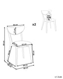 Lot de 2 Chaises de Salle à Manger en Bois d'Hévéa Foncé et Polyester Gris Erie