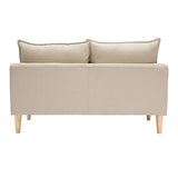 Miliboo Canapé scandinave 2 Places en Tissu Beige et Bois Clair Kate