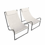 Alice's Garden - Lot de 2 Fauteuil Relax Mencora Structure en métal. Assise en Toile avec Repose-tête