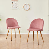 GrandCA HOME Lot de 2 Chaises de Salle à Manger , avec Coussin de Siège en Velours Doux, Latérales Rembourrées pour Salon, Cuisine , Rose