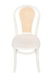 Biscottini Chaise cuisine vintage en bois de frêne 43x47x88 cm - Chaise de salle à manger blanche - Chaises de cuisine - Chaises de salle à manger en bois et paille de Vienne - Chaises de salon