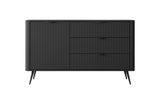 3E 3xE living.com Commode avec Trois tiroirs, Une Porte, Couleur : Noir