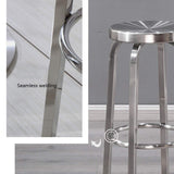 Tabouret de Bar sans Dossier en Acier Inoxydable, Tabouret à Hauteur de comptoir, qualité Commerciale, Finition en Acier Inoxydable, Hauteur du siège 65 cm / 75 cm,Utilisation intérieure à l'extérie
