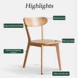 FBNMG Lot de 4 Chaises de Salle à Manger en Bois Massif, Chaise de Cuisine Rustique avec Dossier, Chaise Détente Antidérapante avec Pieds Bois pour Chambre Studio Restaurant(4 PCS, Color A)