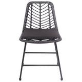 Happy Garden Lot de 2 chaises OKA en rotin synthétique Noires avec Coussins, résistant UV et déperlant