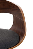 CLP Lot De 2 Tabourets De Bar Kingston en Tissu I Chaise Haute De Bar Réglable en Hauteur I Piètement Métallique I Rembourrage Epais, Couleur:Noyer/Gris foncé