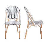 LIFEZEAL Lot 2 Chaises de Jardin en Rotin PE, Chaise Bistrot Extérieur avec Accoudoirs et Dossier, Fauteuil Balcon avec Structure Métallique Robuste, Charge 150 kg, 56,5 x 41 x 88,5 cm