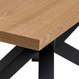 Atmosphera - Table à Manger Extensible Olaf 10 Personnes, 180/220 cm, Effet Bois et Pieds Métal Noir - pour Salon, Salle à Manger
