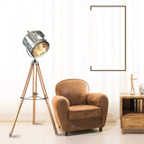 LDCBFTR Lampadaire trépied chromé projecteur rétro pour la décoration de la Maison pour Le Salon, Les Chambres à Coucher, l'éclairage intérieur, etc. (sans Ampoule),A
