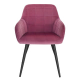 WOLTU Chaise de Salle à Manger, Chaise de Cuisine rembourrée en Velours, Pied en métal,Bordeaux BH93bd-1