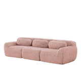 KOMHTOM Canapé Modulaire d'angle en Peluche, Canapé Profond Confortable Moderne pour Salon, Bureau, Rampe Courbée, 291 x 104 x 73cm (Rose)