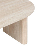 Atmosphera - Table Basse Ovale Anaya Effet Travertin - Beige - 120 x 60 x 40 cm - pour Salon, Séjour Contemporain