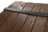 MACABANE Mathis - Table Basse Multi-Planches Marron Bois Massif cerclée métal Gris Anthracite